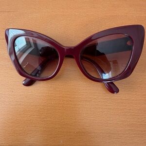 Dolce & Gabbana Deep Red Cat-Eye Sunglasses